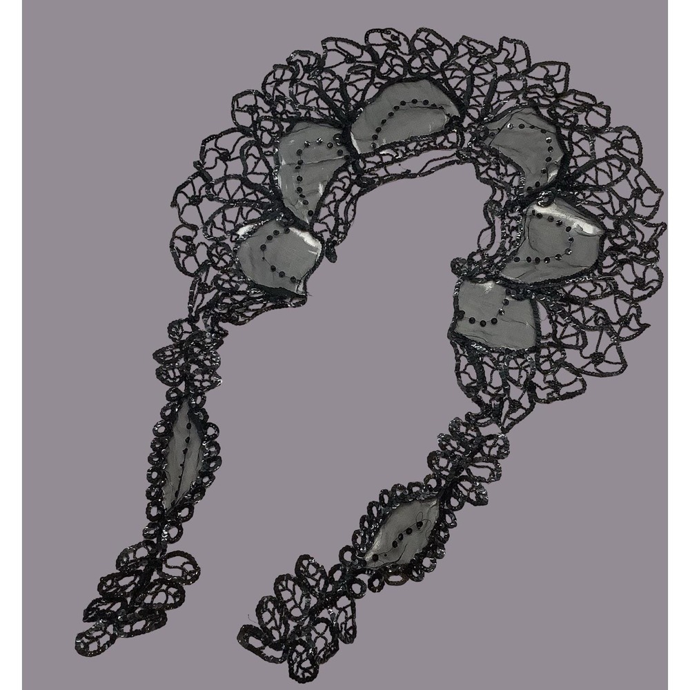 Vintage 1940's Black Sequin Shawl Collar Wrap